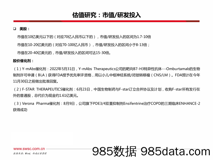 创新药专题：创新药简易估值方法_西南证券插图5