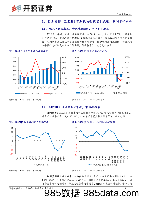 农林牧渔行业点评报告：2022H1农业板块营收增长放缓，利润规模承压_开源证券插图3