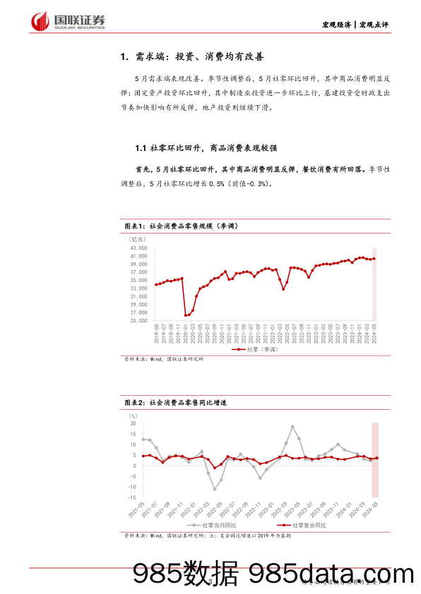 5月经济数据点评：供需如期回升-240619-国联证券插图2