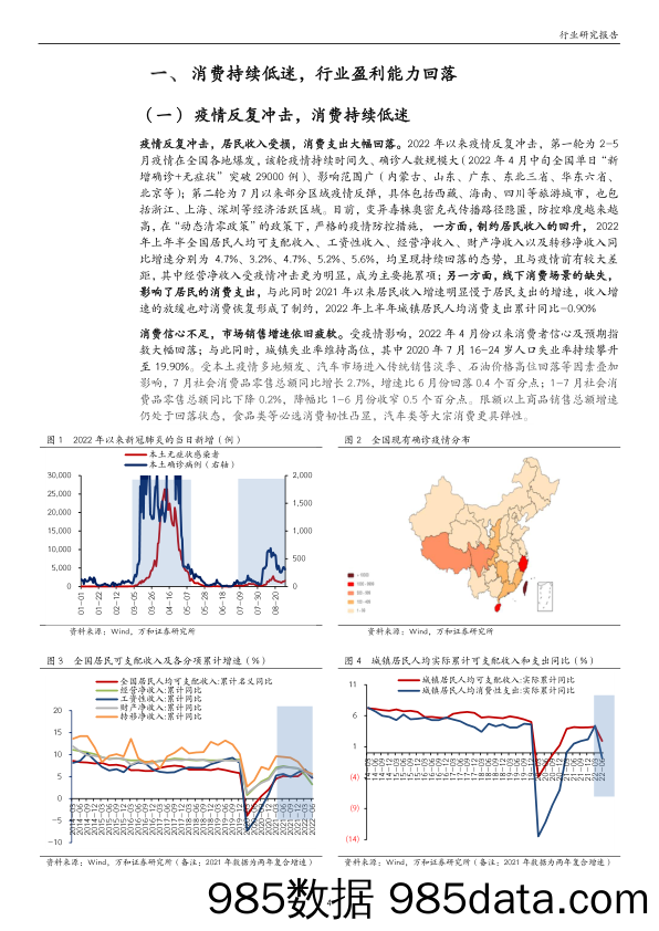 食品饮料2022年中报业绩综述：疫情扰动消费低迷，关注行业供需改善_万和证券插图3