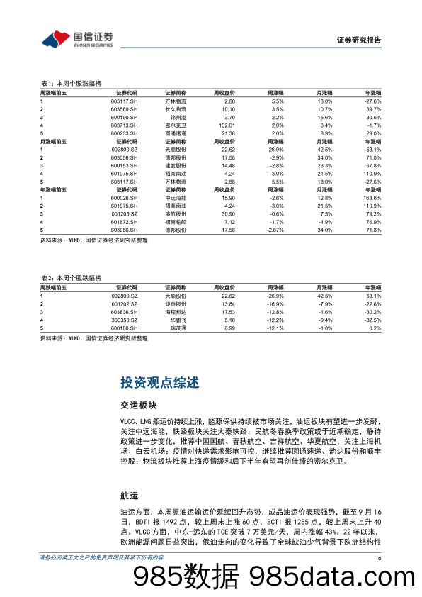 交运中小盘行业周报：国际线管制优化趋势不改，关注油运周期布局机会_国信证券插图5