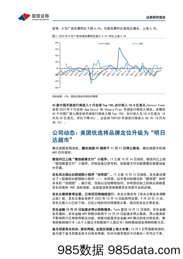 互联网行业周报（22年第41周）：美国发布9月通胀数据，美团优选品牌升级_国信证券插图5