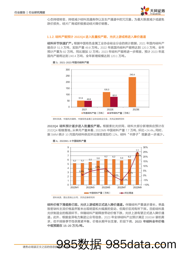 公用事业行业研究周报：硅片打响降价“第一枪”，利润有望加速流向运营商环节_天风证券插图4