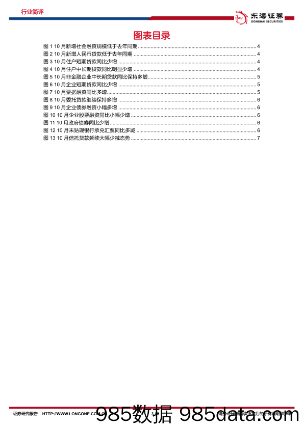 银行业10月社融数据简评：住户信贷政策进一步发力的可能性加大_东海证券插图2