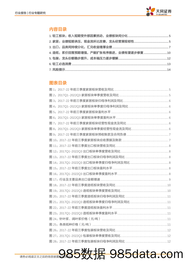 轻工制造22Q3综述：政策催化推荐家居低估值龙头，造纸包装关注成本改善主线_天风证券插图2