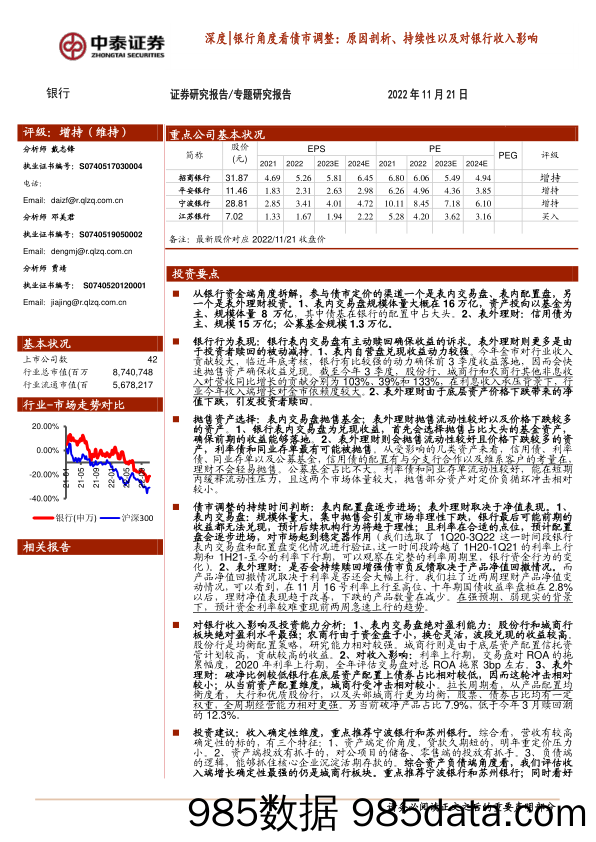 深度 银行角度看债市调整：原因剖析、持续性以及对银行收入影响_中泰证券