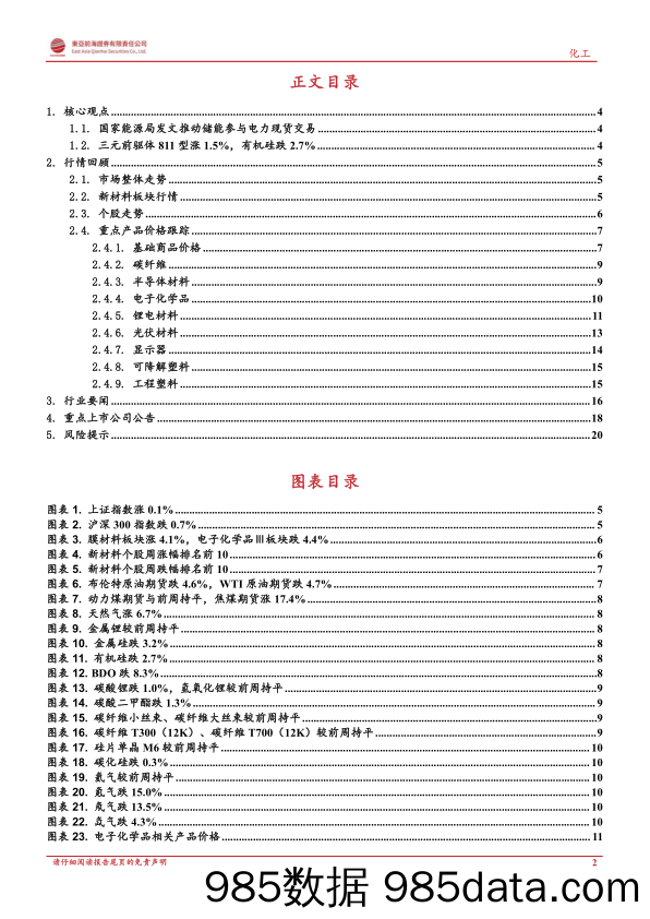 东亚前海新材料周报：国家能源局发文推动储能参与电力现货交易_东亚前海证券插图1