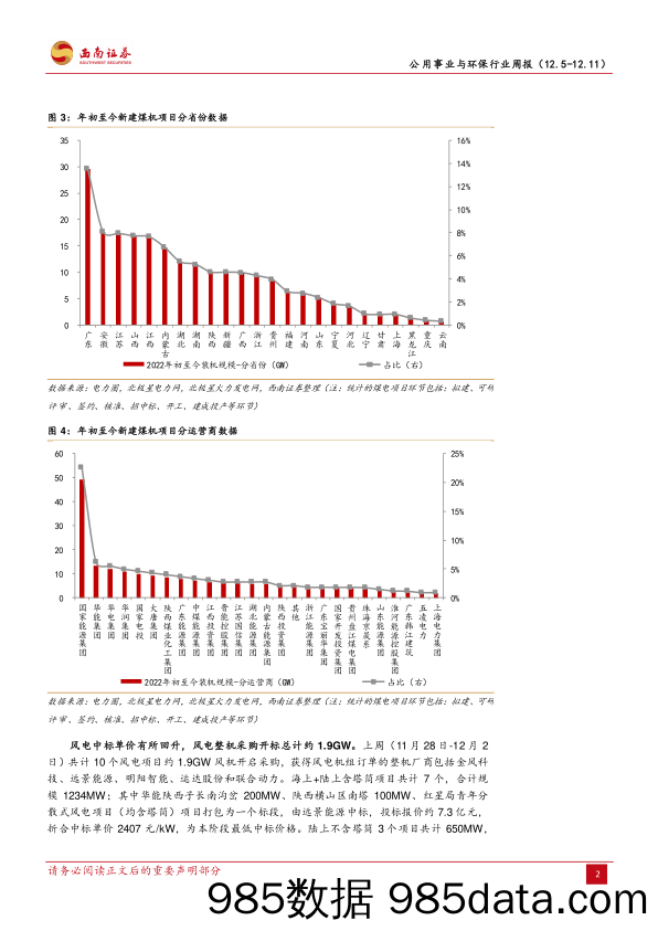 公用事业与环保行业周报：四川计划提高火电占比，硅料硅片价格预计继续下行_西南证券插图5