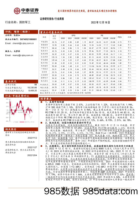 国防军工行业周报：美日国防预算均创历史新高，看好板块成长确定性和持续性_中泰证券插图