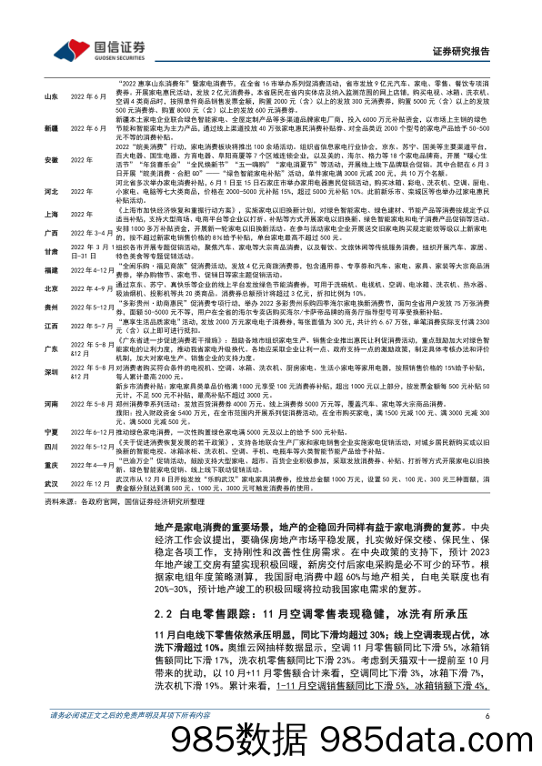 家电行业周报（22年第51周）：家电内需迎政策利好，11月白电零售表现承压_国信证券插图5