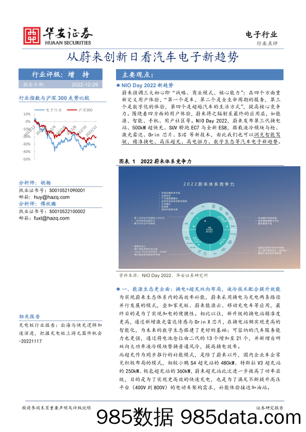 电子行业：从蔚来创新日看汽车电子新趋势_华安证券