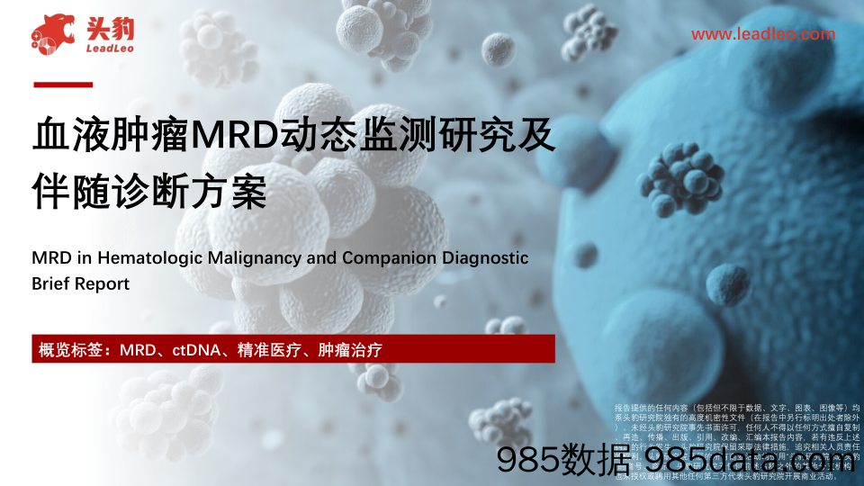 血液肿瘤MRD动态监测研究及伴随诊断方案_头豹研究院