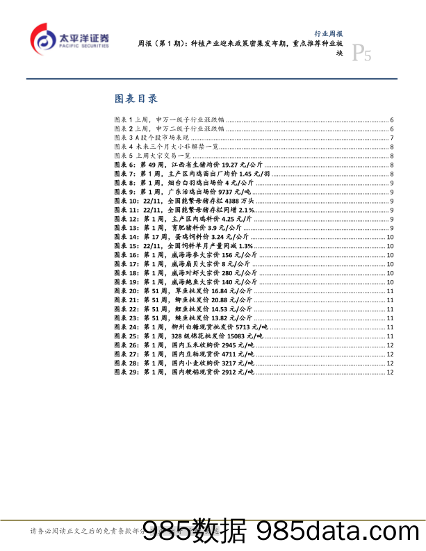 农林牧渔周报（第1期）：种植产业迎来政策密集发布期，重点推荐种业板块_太平洋插图4