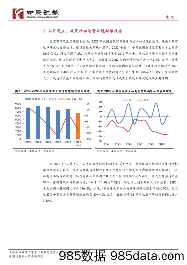 家电行业月报：内需潜力持续释放，家电消费回暖向好_中原证券插图3