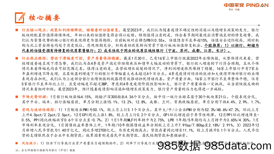 月酝知风之银行业：稳增长助力估值修复，继续看好配置机会_平安证券插图1