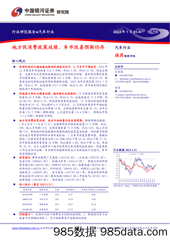 汽车行业：地方促消费政策延续，车市改善预期仍存_中国银河