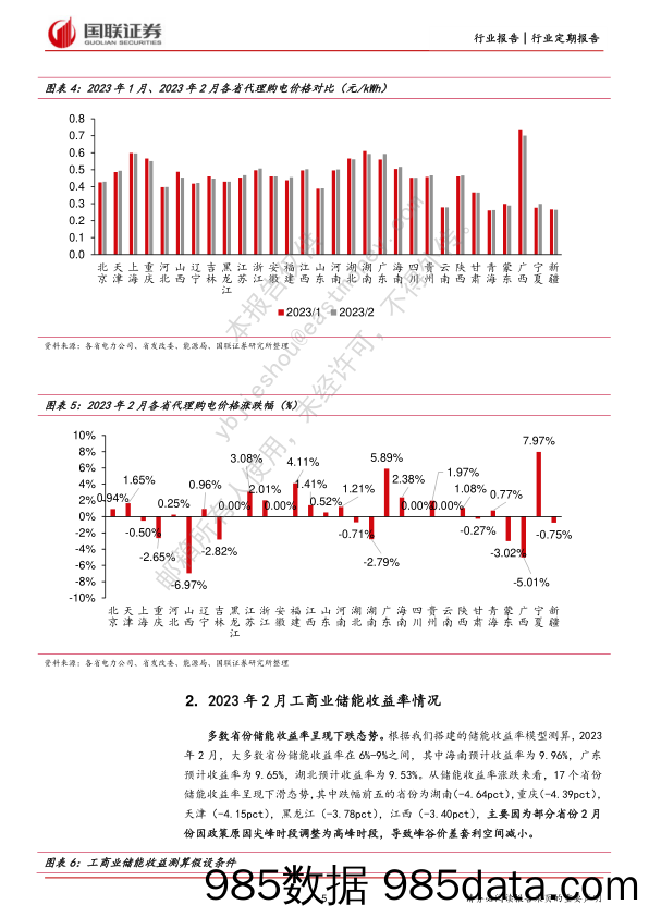 各省电网代理购电价格月报（2023年2月）：多数省份电网代购电价格继续上涨_国联证券插图4