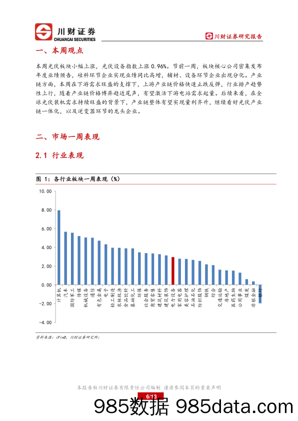 光伏行业周报：产业链价格全线上涨，行业需求开启上行_川财证券插图5