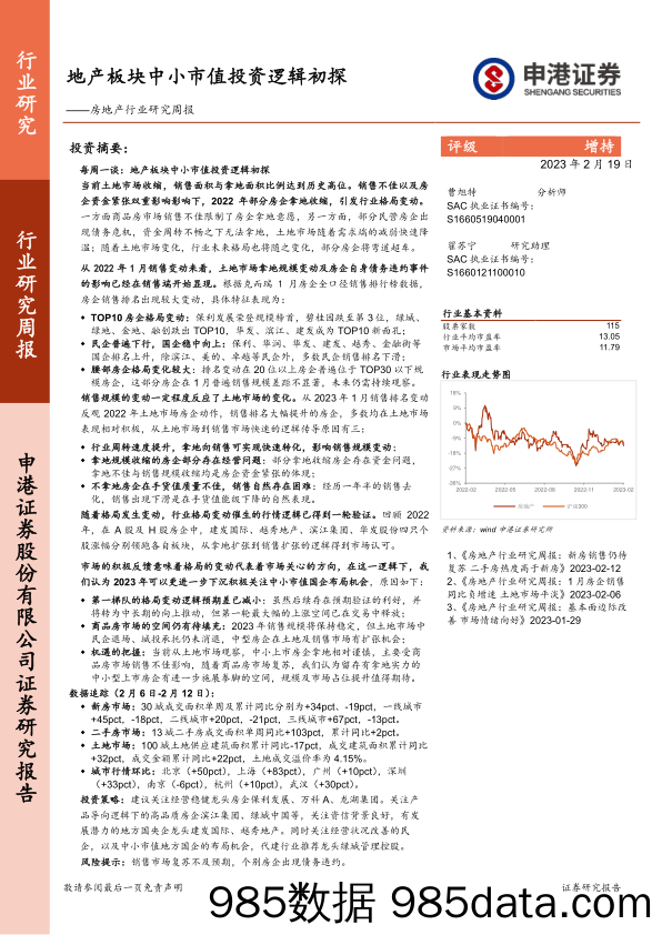 房地产行业研究周报：地产板块中小市值投资逻辑初探_申港证券插图