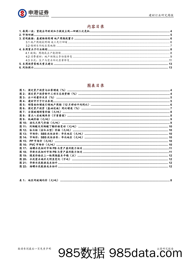 建筑材料行业研究周报：财政加力投资信号清晰 重视逆周期建材_申港证券插图2