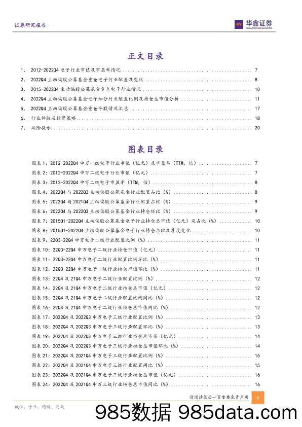 电子行业2022Q4基金持仓分析专题报告：持仓占比连续回落，设备零部件材料配置比下滑_华鑫证券插图4