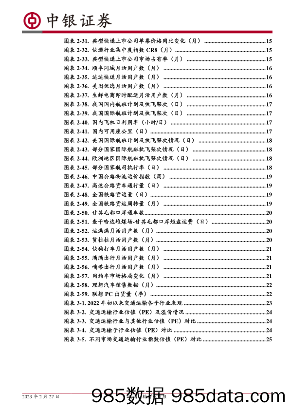 交通运输行业周报：BDI运价指数见底回升，境外限制解除国际航班有望增加_中银证券插图3