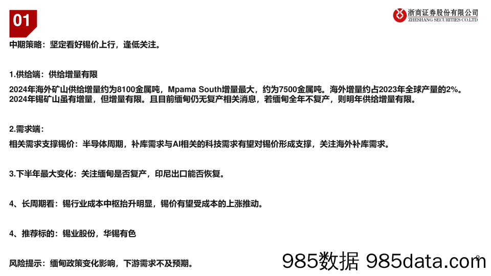 2024年锡行业中期策略-锡：看好锡价上行-240621-浙商证券插图1