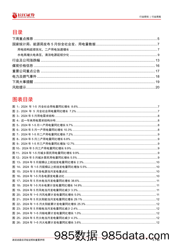 公用事业行业：小机组多发致发用电偏离，火电转负水光延续高增长-240623-长江证券插图2