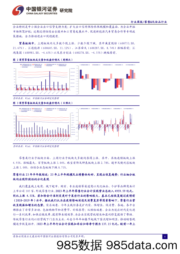 消费品零售&化妆品行业行业周报：23H1零售行业整体规模呈恢复性增长，盈利能力仍有待进一步修正回调_中国银河插图5