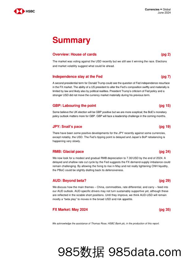 HSBC-Currency Outlook：House of cards-240622插图2