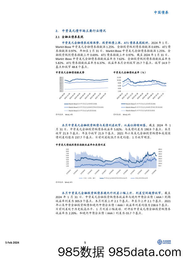 中资美元债市场1月报：美债收益率震荡回落，市场涨势放缓-20240205-海通国际插图4