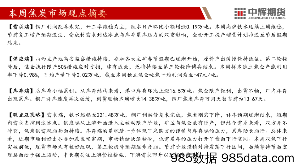 双焦：供需冰点节前弱行 利好空窗节后发力-20240201-中辉期货插图4