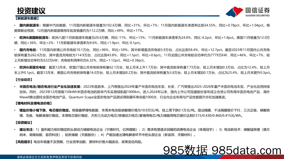 锂电产业链周评（1月第1周）：12月国内电动车销量表现亮眼，固态电池产业发展加速推进_国信证券插图1