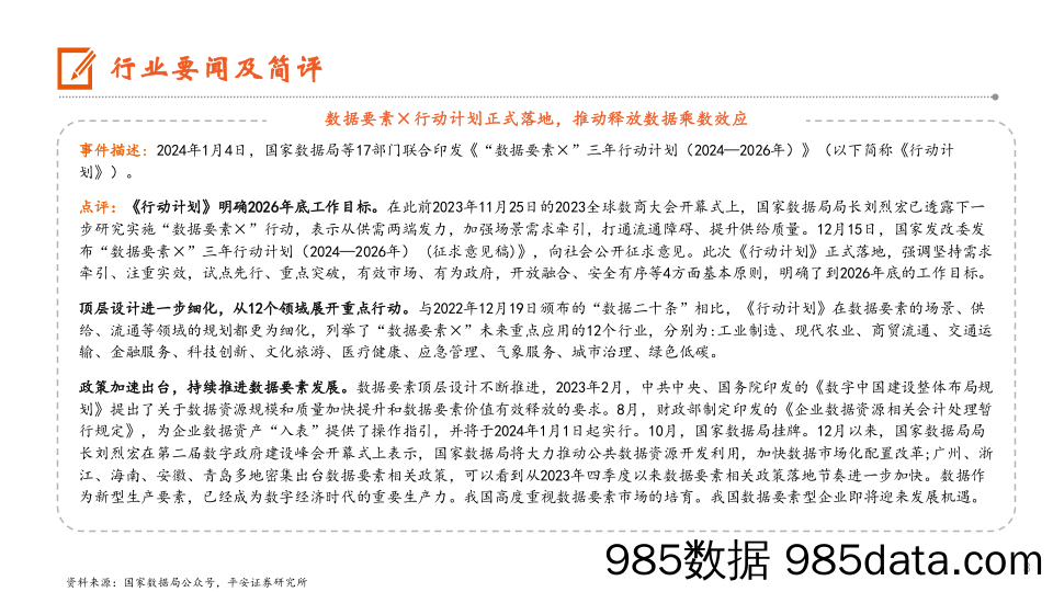 计算机行业：数据要素×行动计划正式落地，推动释放数据乘数效应_平安证券插图2