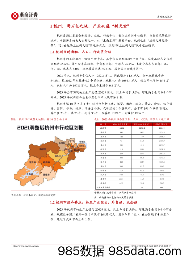 深耕江浙系列报告-杭州市：两万亿之城，产业兴盛“新天堂”-240620-浙商证券插图3