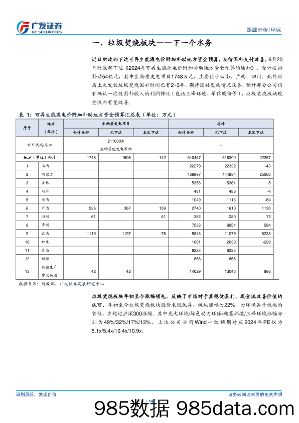 环保行业深度跟踪：垃圾焚烧逻辑持续兑现，期待国补支付改善-240623-广发证券插图4