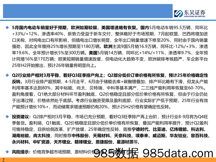 电动车行业2024年6月策略：国内本土电动车销量亮眼，产业链Q3旺季可期-240625-东吴证券插图1