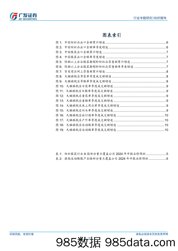 纺织服饰行业2024年中报业绩前瞻：纺织制造景气度较高，服装家纺表现中规中矩-240625-广发证券插图3