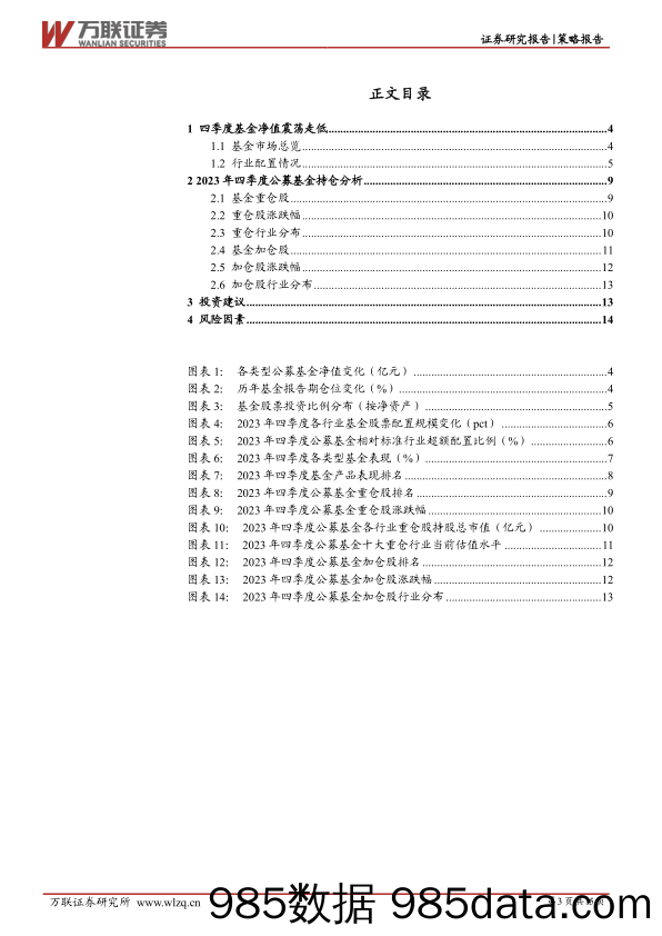 策略跟踪报告：基金加仓业绩改善预期较强板块-20240202-万联证券插图2