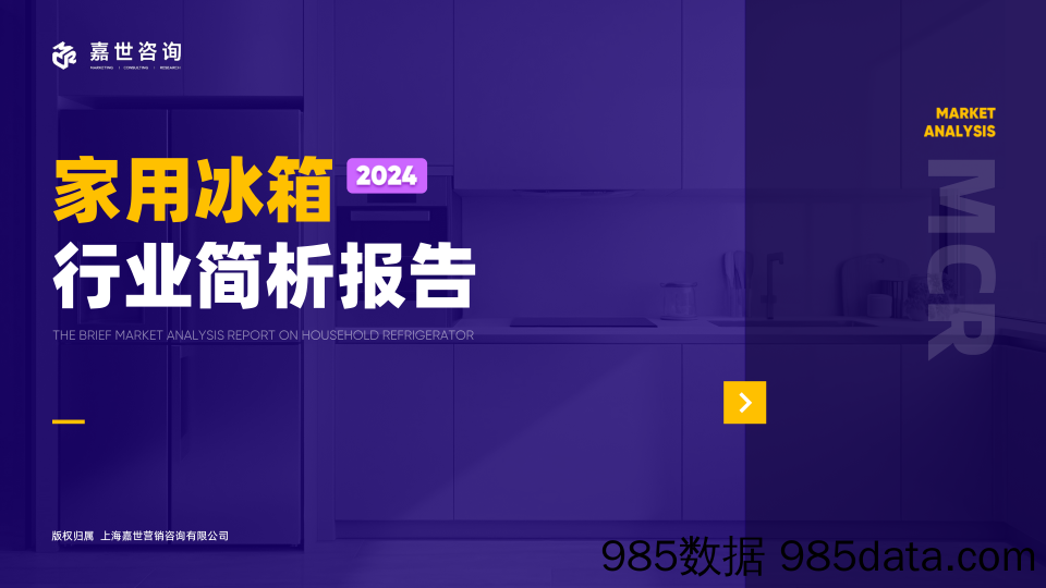 2024家用冰箱市场简析报告-嘉世咨询