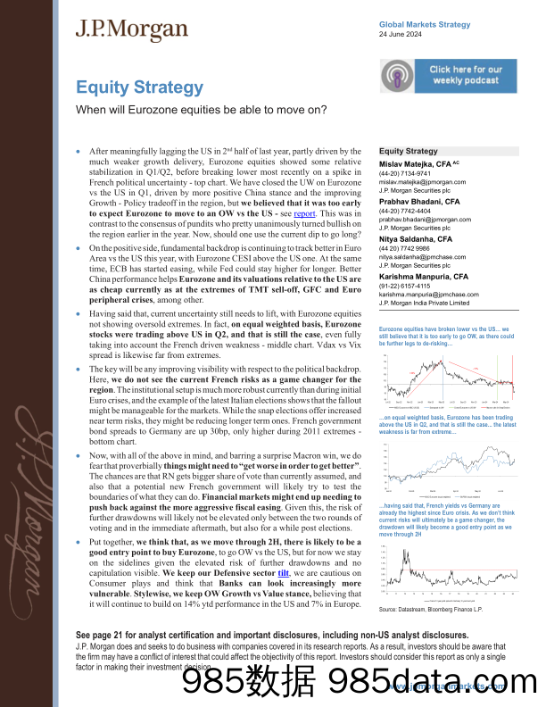 JPMorgan-Equity Strategy When will Eurozone equities be able to move ...-108829825