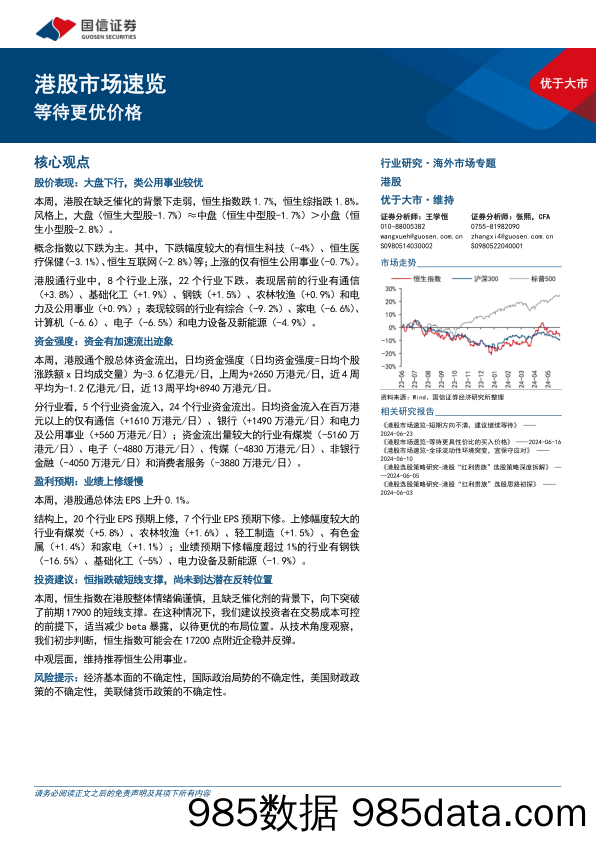 市场速览：等待更优价格-240630-国信证券