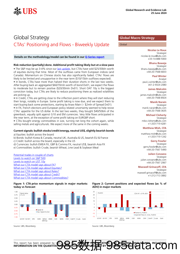 UBS Equities-Global Strategy _CTAs Positioning and Flows - Biweekly Upda...-108847435