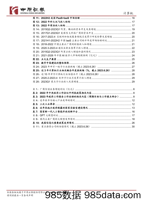 【数字化研究报告】计算机行业半年度策略：关注国产化、数字化、智能化三大机遇-20230627-中原证券插图2