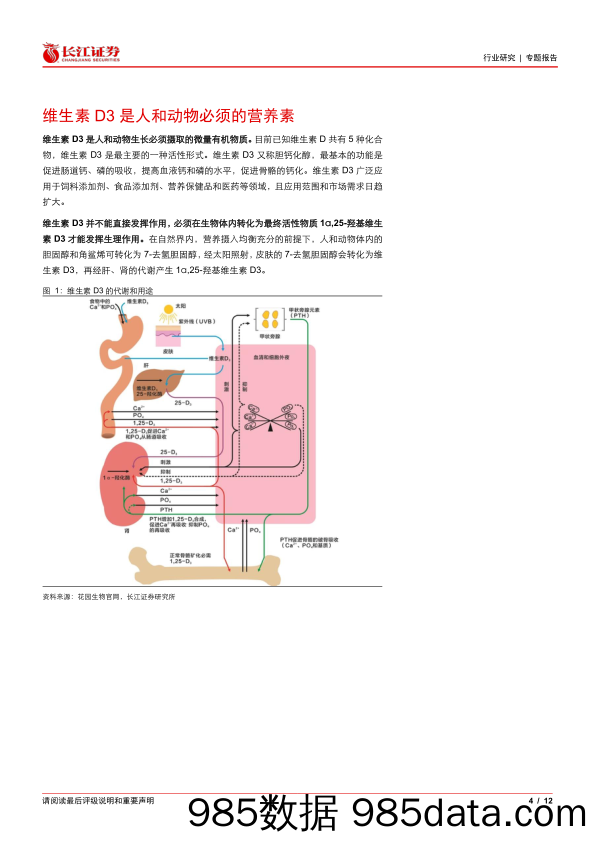 基础化工行业维生素D3：格局良好，景气向上-240711-长江证券插图3