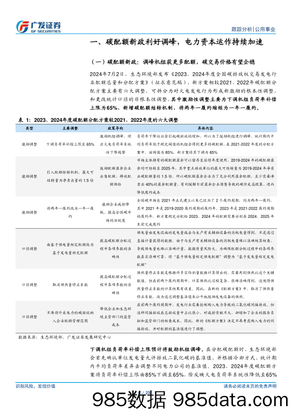 公用事业行业深度跟踪：调峰激励碳配额获取，资本运作提速进行时-240707-广发证券插图5