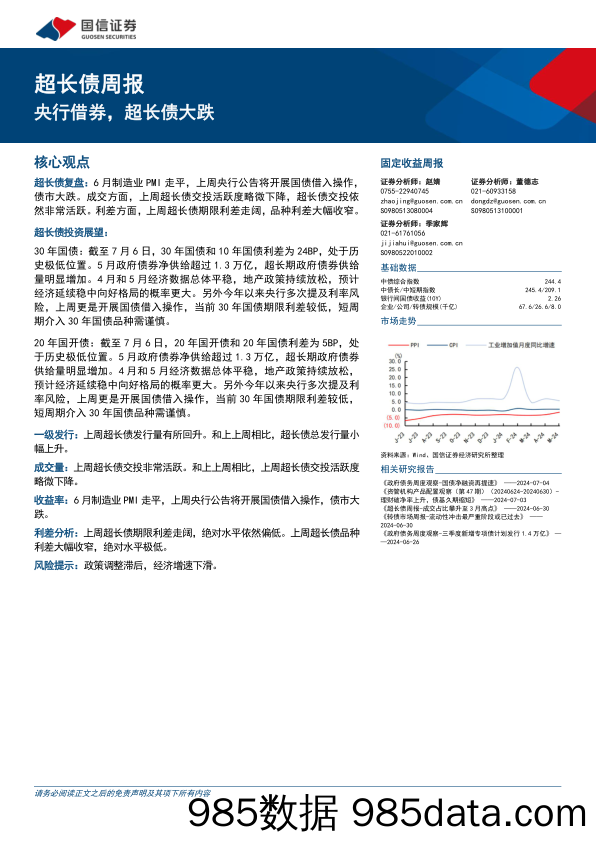 超长债：央行借券，超长债大跌-240707-国信证券