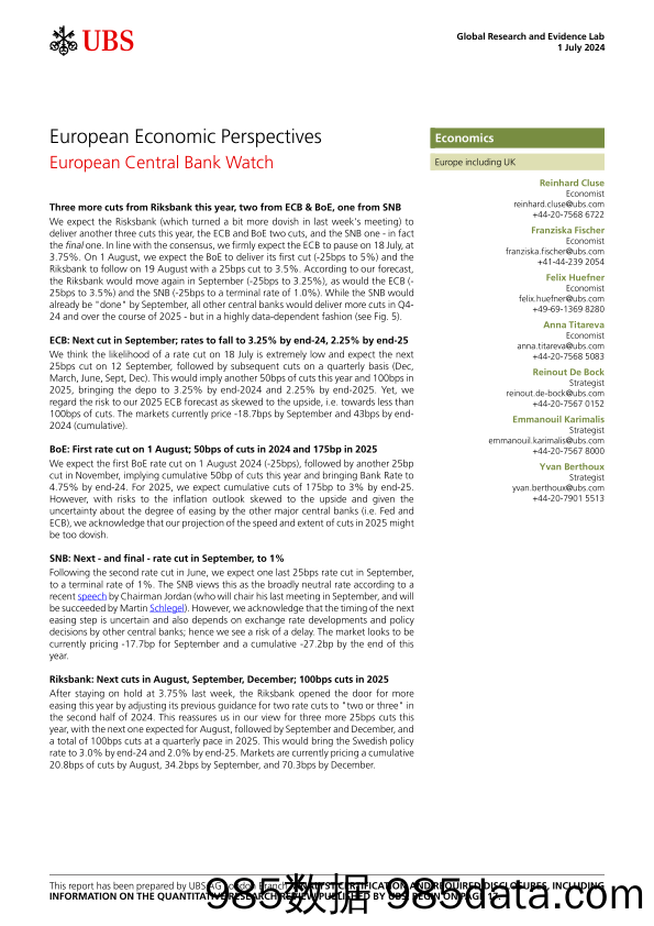 UBS Economics-European Economic Perspectives _European Central Bank Watch_...-108936903