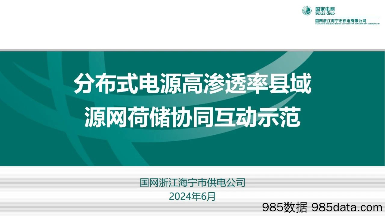 分布式电源高渗透率县域源网荷储协同互动示范