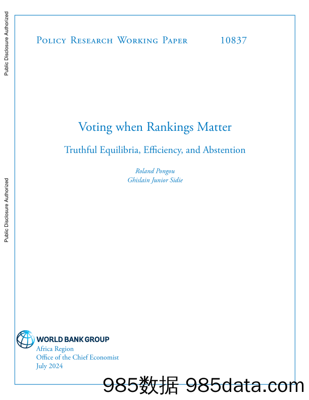 世界银行-排名重要时的投票：真实的平衡、效率和弃权（英）-2024.7